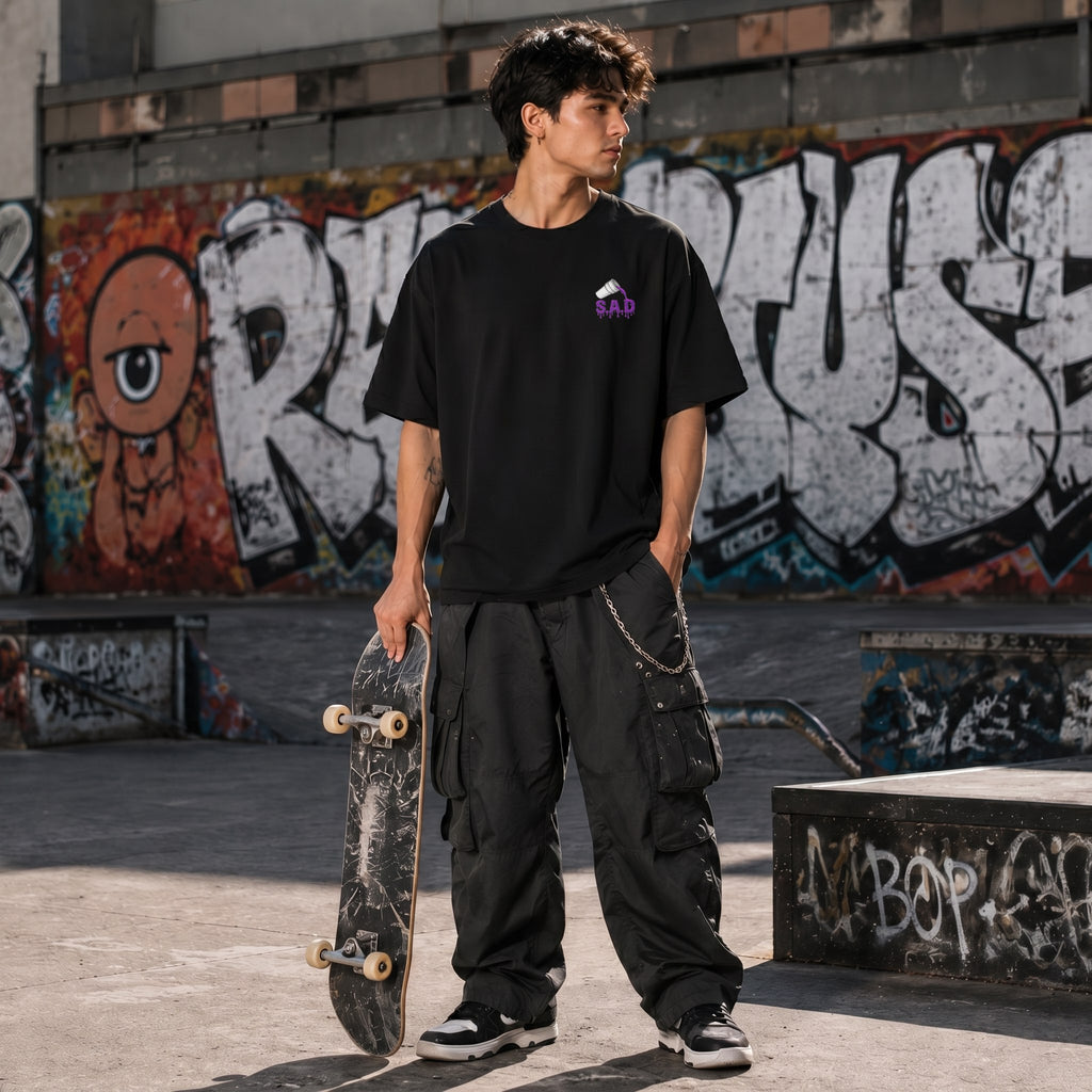 S A D Logo Oversized Heavyweight T Shirt